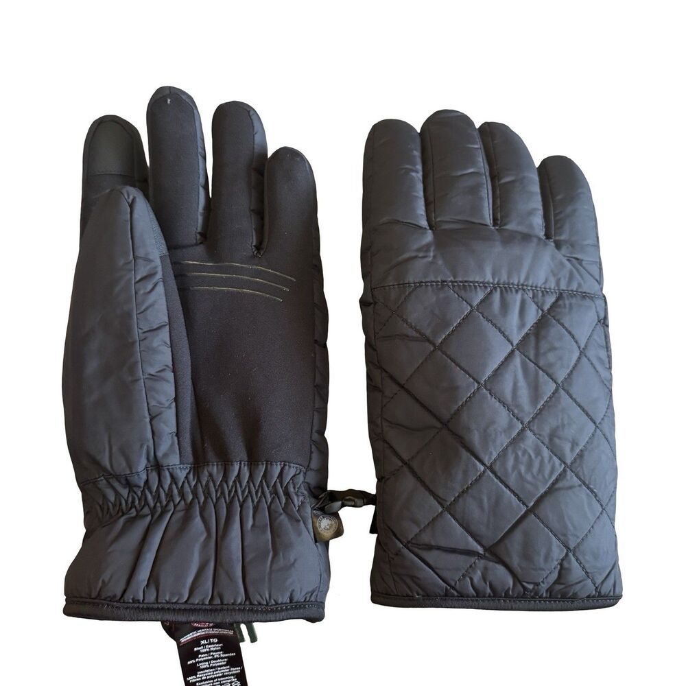 Canada Weather Gear Mens Extra Insulated Gloves Black Fleece Warm XLarge  XL NWT